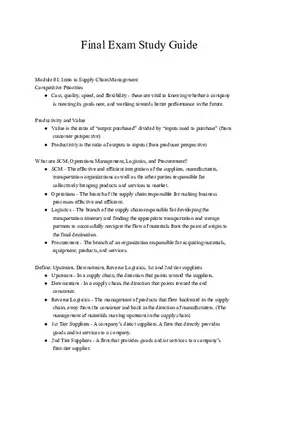 Intro to Supply Chain Management