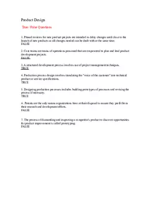Introduction to Operations Management Answer Key Part 3