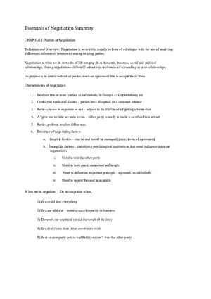 Essentials of Negotiation Summary