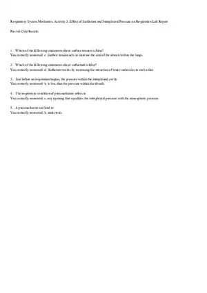 Respiratory System Mechanics