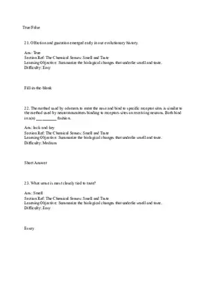 Sensation and Perception Test Answer Key Part 2