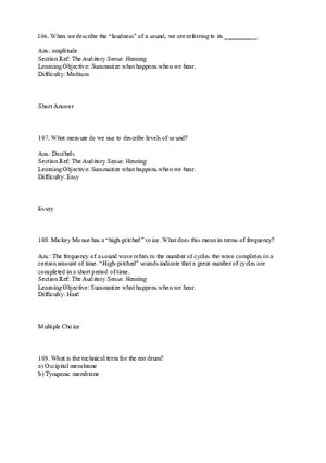 Sensation and Perception Test Answer Key Part 5
