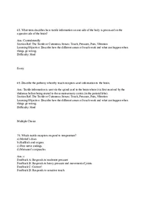 Sensation and Perception Test Answer Key Part 4