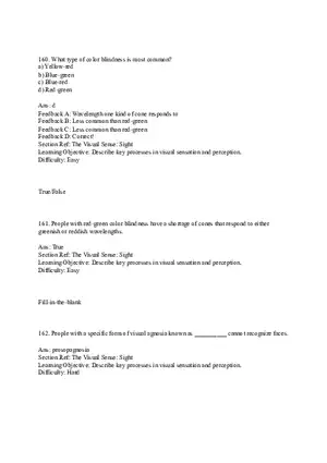 Sensation and Perception Test Answer Key Part 7