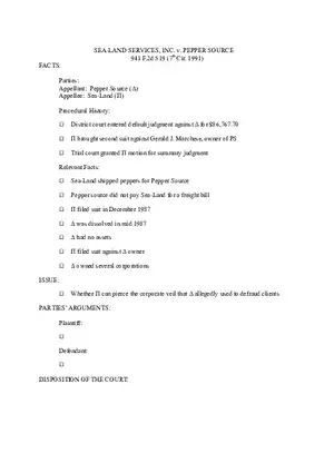 Sea-Land Services v. Pepper Source