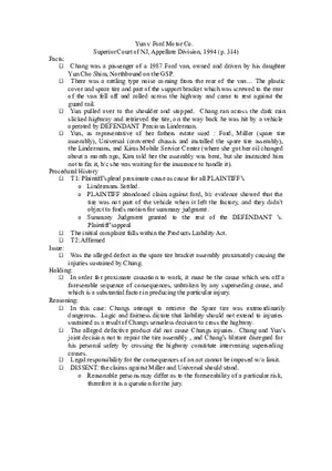 Yun v Ford Motor Co Tort Law