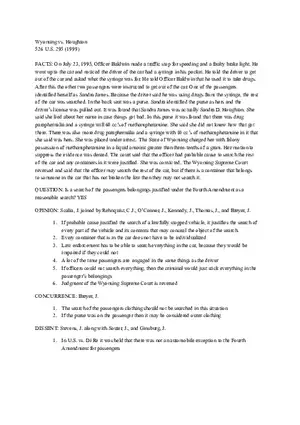 Wyoming vs Houghton Case