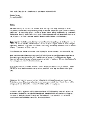 Posas v. Horton Case Brief Torts Case