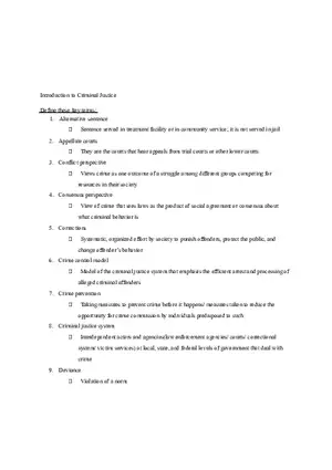 Introduction to Criminal Justice Worksheet