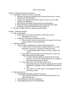Information Systems Components Lecture Notes 1