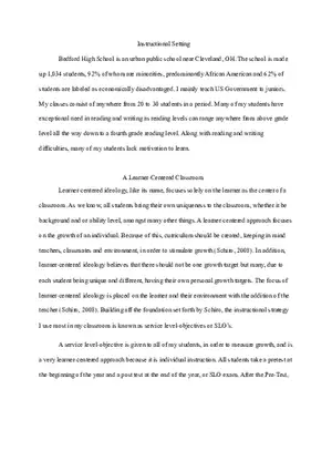 Learner Centered Ideology
