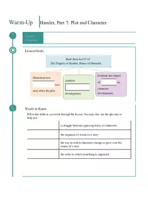 Hamlet - Plot and Character