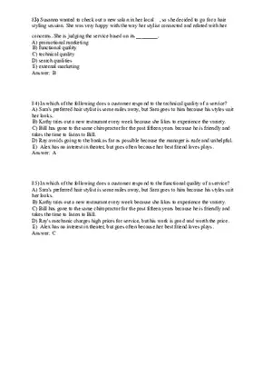 Designing and Managing Services 83-119 Answer Key