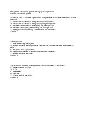 Management Information Systems - Managing the Digital Firm Answers Part 1