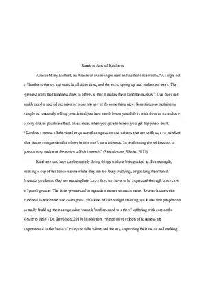 Random Acts of Kindness Essay