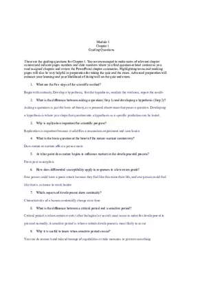 The Science of Human Development Guiding Questions