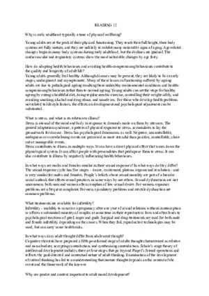Lifespan Development and Its Study (Reading 12-18)
