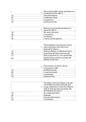 Consciousness and the Two-Track Mind Test Part 1