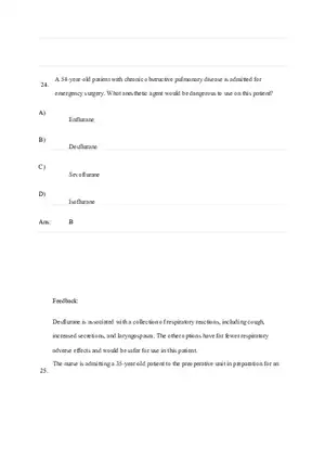 General and Local Anesthetic Agents Quiz Part 3