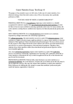 Career Narrative Essay 3