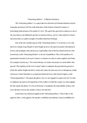 Gettysburg Address - A Rhetorical Analysis