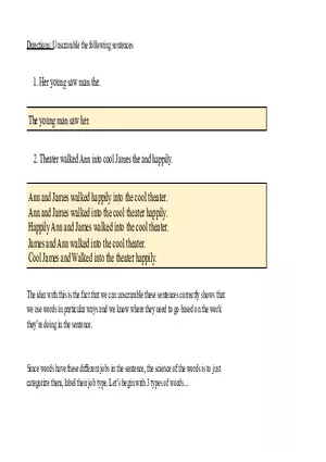 Unscramble the Following Sentences