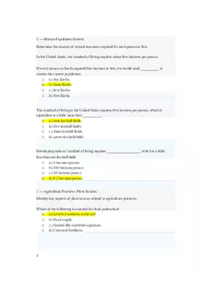 Human Population Growth Questions and Answers