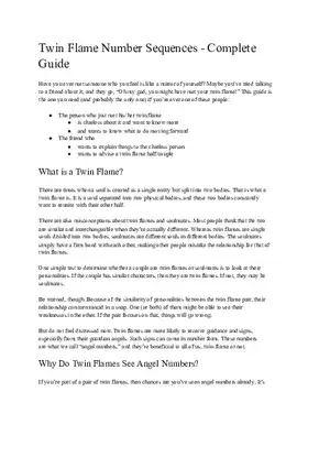 Twin Flame Number Sequences - Complete Guide