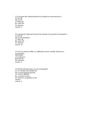 Anatomy and Physiology (Blood) Answer Key 81-146