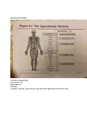Appendicular Pamphlet Study Guide