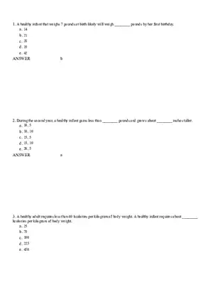 Life Cycle Nutrition - Childhood Obesity Answer Key 1