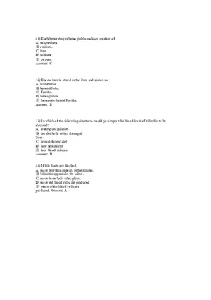 Anatomy and Physiology (Blood) Answer Key 41-80