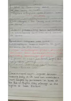 Criminology Notes for 2rd Year Students