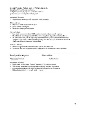 Clinical Pharmacology Study Guide (Opioid Agonist)