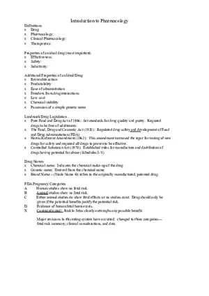 Clinical Pharmacology Study Guide (Introduction to Pharmacology)