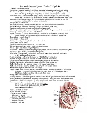Clinical Pharmacology Study Guide (Autonomic Nervous System)
