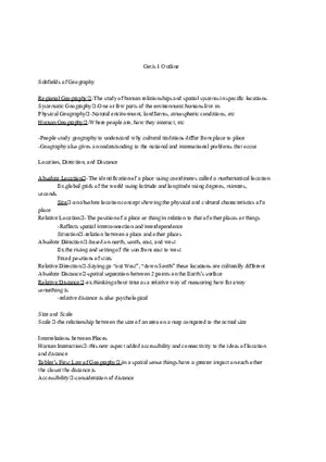 Introduction to Geography Getis Textbook Outlines