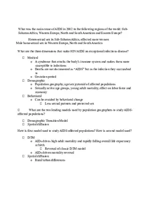 Human Geography Lecture Notes Quiz 2