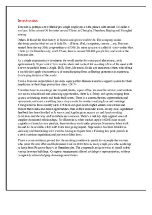 Human Resource Management and Organizational Practices A Case Study on Foxconn
