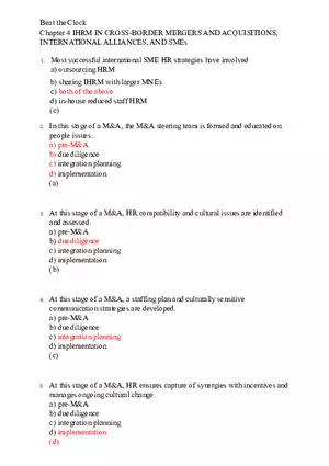 Beat the Clock Answer Key Chapters 4-5