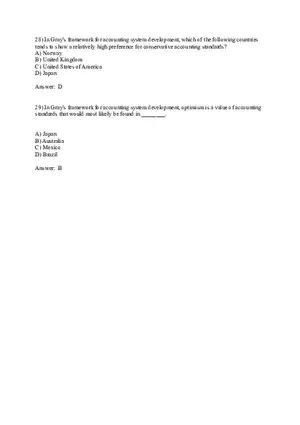 Worldwide Accounting Diversity Answer Key Part 2