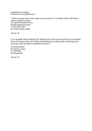 Worldwide Accounting Diversity Answer Key Part 1