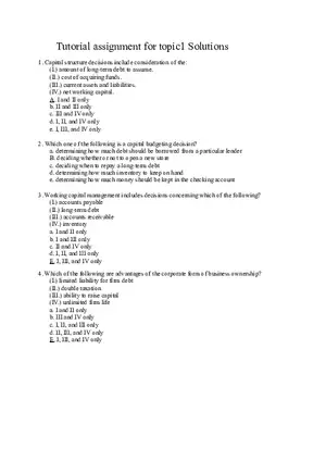 Corporate Finance Capital Structure Solution