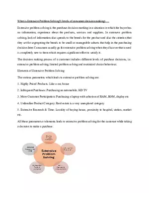 What is Extensive Problem Solving Study Notes