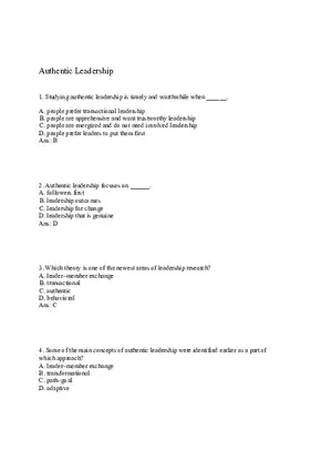 Authentic Leadership Part 1