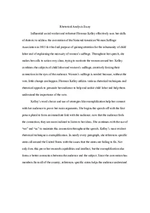 Rhetorical Analysis Essay