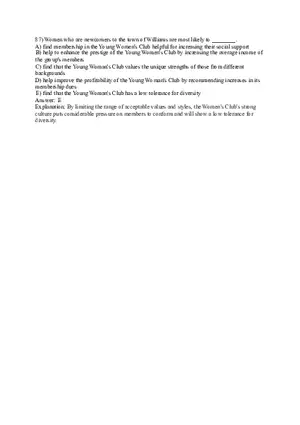 Organizational Behavior (Organizational Culture) Answer Key Part 5