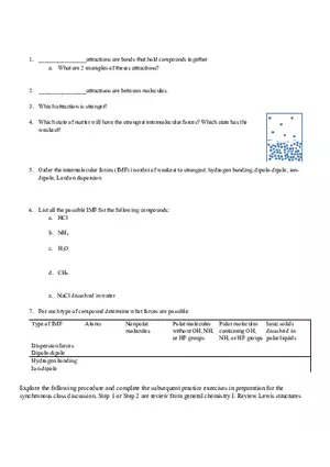 Liquids and Intermolecular Forces Practice Problems
