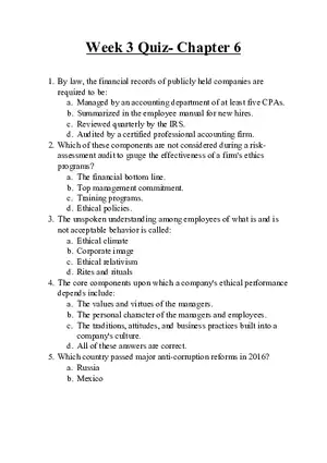 Business Week 3 Quiz- Chapter 6