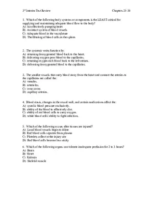 3rd Interim Test Review Chapters 25-30